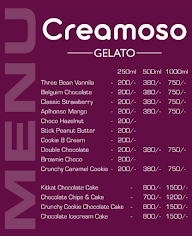 Creamoso menu 1