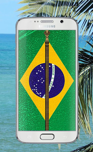 Brazil Flag Zipper Screen