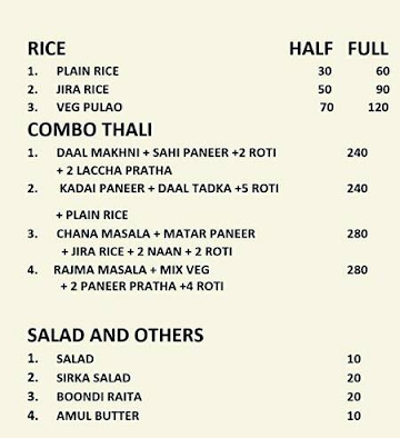 Kashyap Vaishno Restaurant menu 