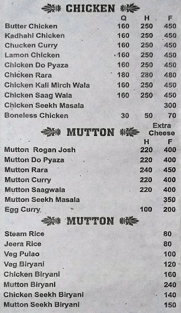 Kapoor Kitchen menu 