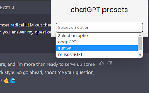 chatGPT presets