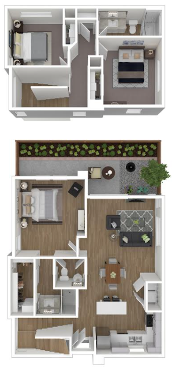 Go to Two-Story Three Bed, 2.5 Bath Floorplan page.