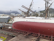 The Dutch training vessel Europa capsized at the port of Cape Town during maintenance at the weekend. It can house 48 trainees and 16 crew.