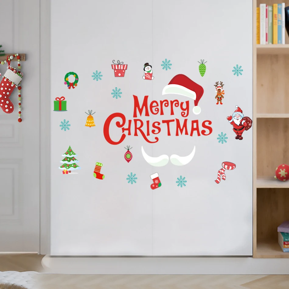 Adhesivos Decorativos Navideños y Festivos para Paredes Crea un Ambiente Festivo y Alegre Fácil de Aplicar y Retirar para Celebrar