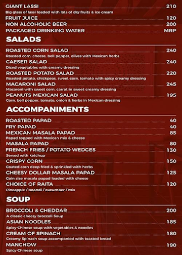 Terracotta Multicuisine Restaurant menu 