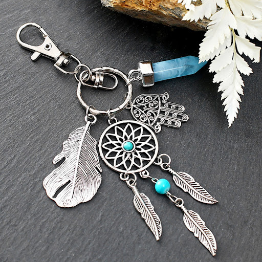 Title 6, Bohemian Alloy Dream Catcher Tassel Pendant Key...
