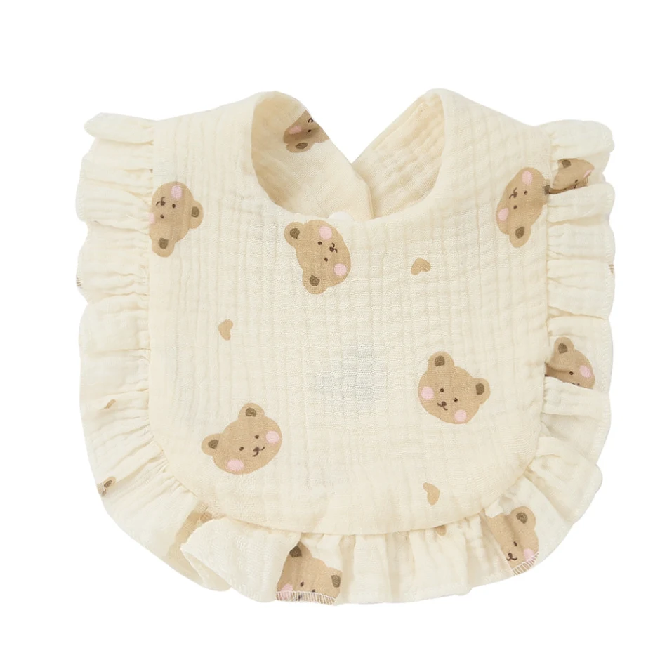 Bavoir en dentelle 100% coton imprimé pour enfants Protège les vêtements de bébé avec style et confort pendant les repas et les jeux pour une protection idéale