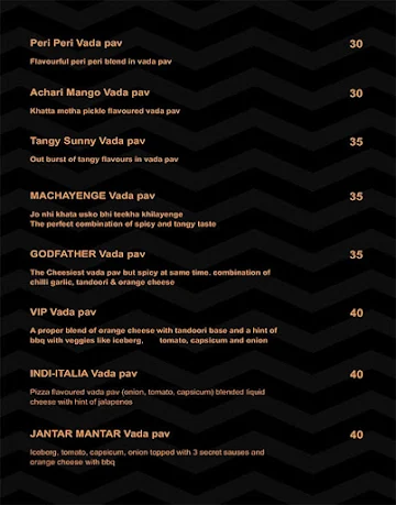 Jugaadi Adda menu 