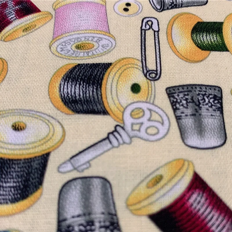 Tissu en coton uni pour couture, bricolage et projets DIY, impression à l'aiguille et au fil, idéal pour créations faites main.