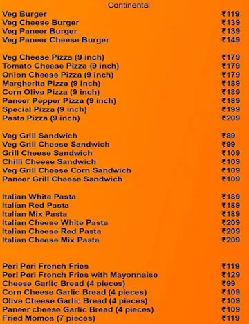 Jain & Veg Cuisines menu 