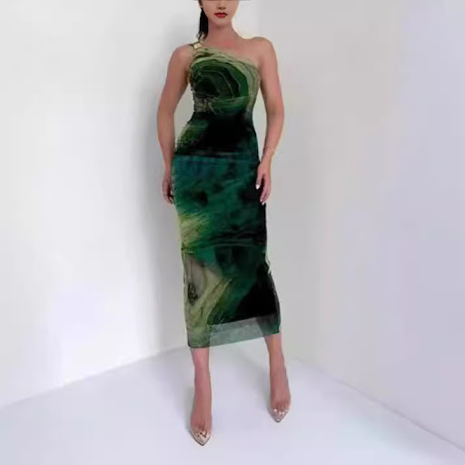 Title 4, Fashion Mesh Slim Fit Dress Women