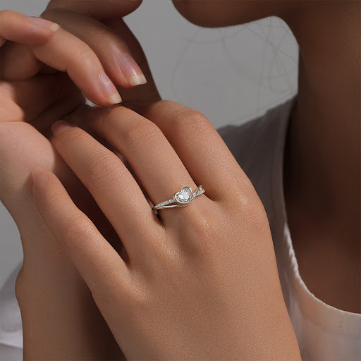 Title 12, S925 Sterling Silver Simple Fashion Heart-Shape...