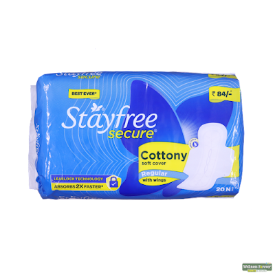 Stayfree Secure Cottony Soft Sanitary Pads With Wings - 20 pads