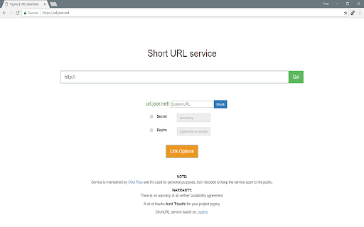 your ShortURL service (pygmy)