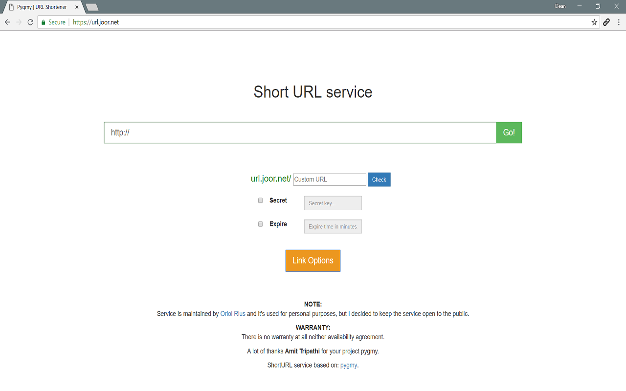 your ShortURL service (pygmy) Preview image 2