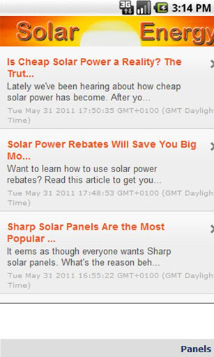 Screenshot Solar Energy