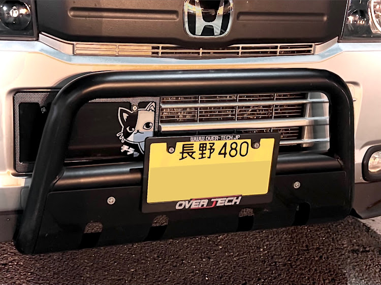 アクティトラックのナンバーフレーム・DIY・軽トラ好きと繋がりたい・チラ猫・カワイイは正義に関するカスタム事例の投稿画像1枚目