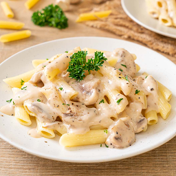 Vegetable Pasta in White Sauce