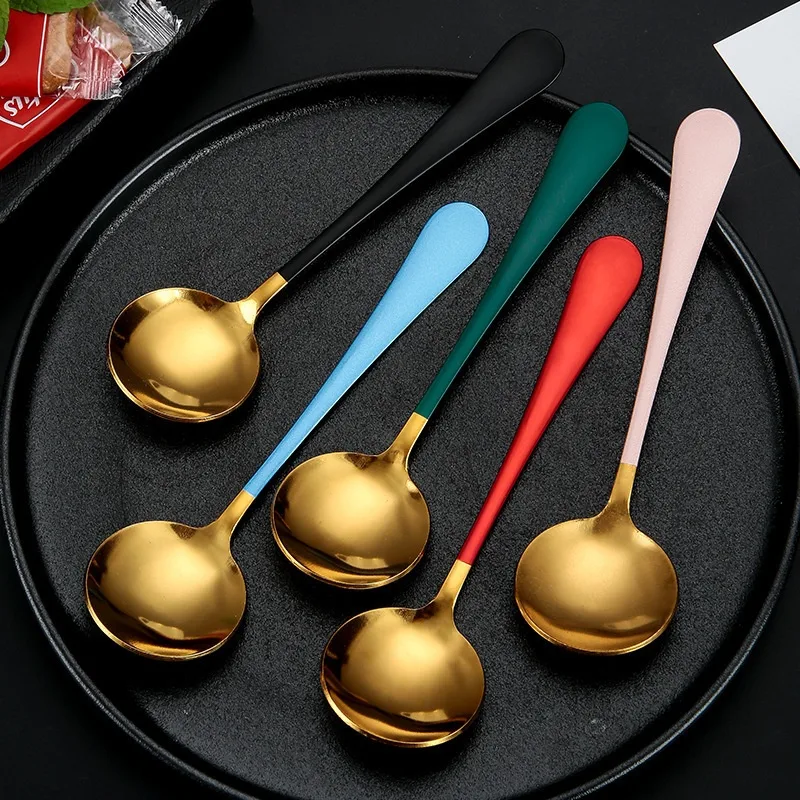 Cuchara Creativa de Acero Inoxidable Grueso para el Hogar, Diseño Lindo, Perfecta para Uso Diario y Resistente para Cocinar.