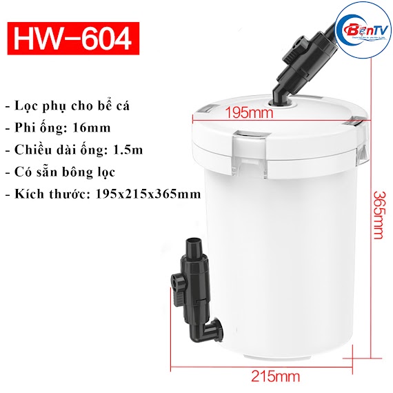 Máy Lọc Thùng Bể Thủy Sinh Sunsun Hw - 604/Hw - 604B