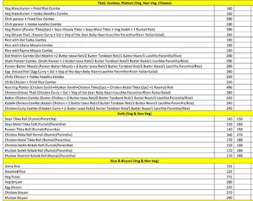 Rang De Basanti Dhaba menu 