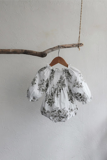 Title 9, Spring Baby Retro Big Flower Smocking Lantern L...