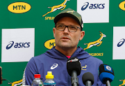 Springbok coach Jacques Nienaber during the team announcement ahead of SA's Test against the All Blacks in Mbombela.