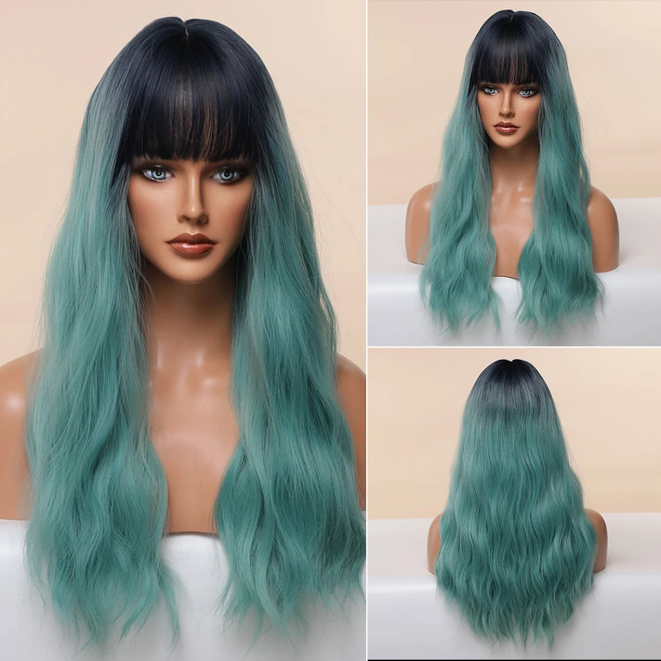 Perruque Anime Violet avec Frange Aérée et Grandes Ondulations, Parfaite pour Cosplay, Look Fantasque et Stylé