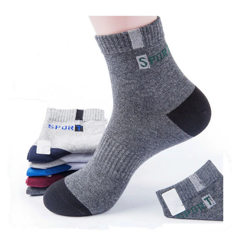 Calcetines deportivos de algodón para hombre, transpirables y absorbentes del sudor, de media caña, ideales para el deporte y mantener los pies frescos.