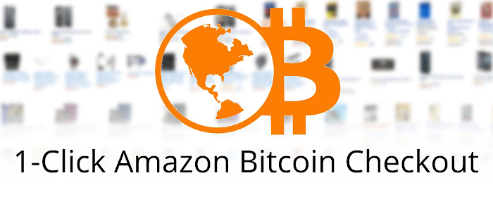 1-click Amazon Bitcoin checkout marquee promo image