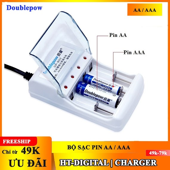 Bộ Sạc Pin Aa Aaa Doublepow Db02 - Bộ Sạc Pin Tiểu - Pin Sạc Aa Aaa