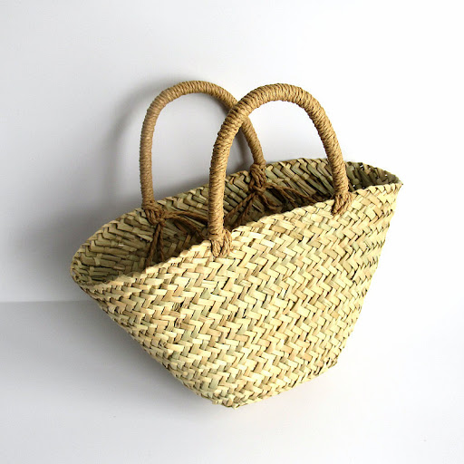 Title 5, Portable Straw Bag Braided Diagonal Triangle In...