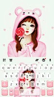 Sweet Wink Girl Keyboard Backg Screenshot