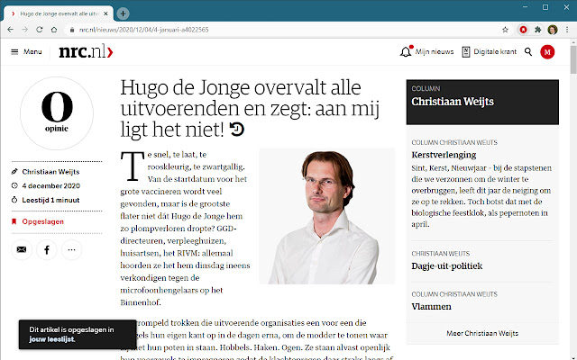 NRC leeslijst chrome extension