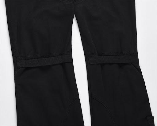 Title 3, Straight jeans with patchwork design, offering ...