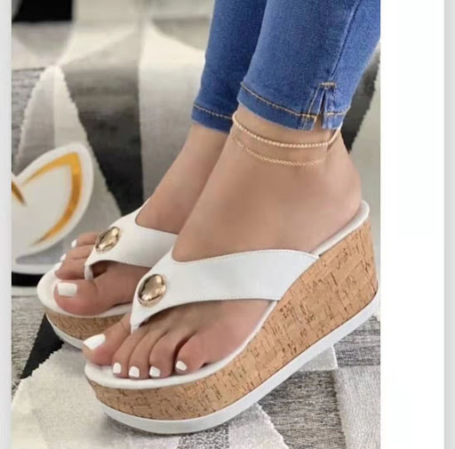 Title 6, New Womens Slippers Wedge Heel Flat Flip Flop ...