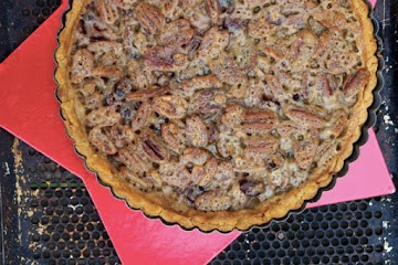 Pecan Bourbon Cream Tart with Gluten Free Shortbread Tart Crust