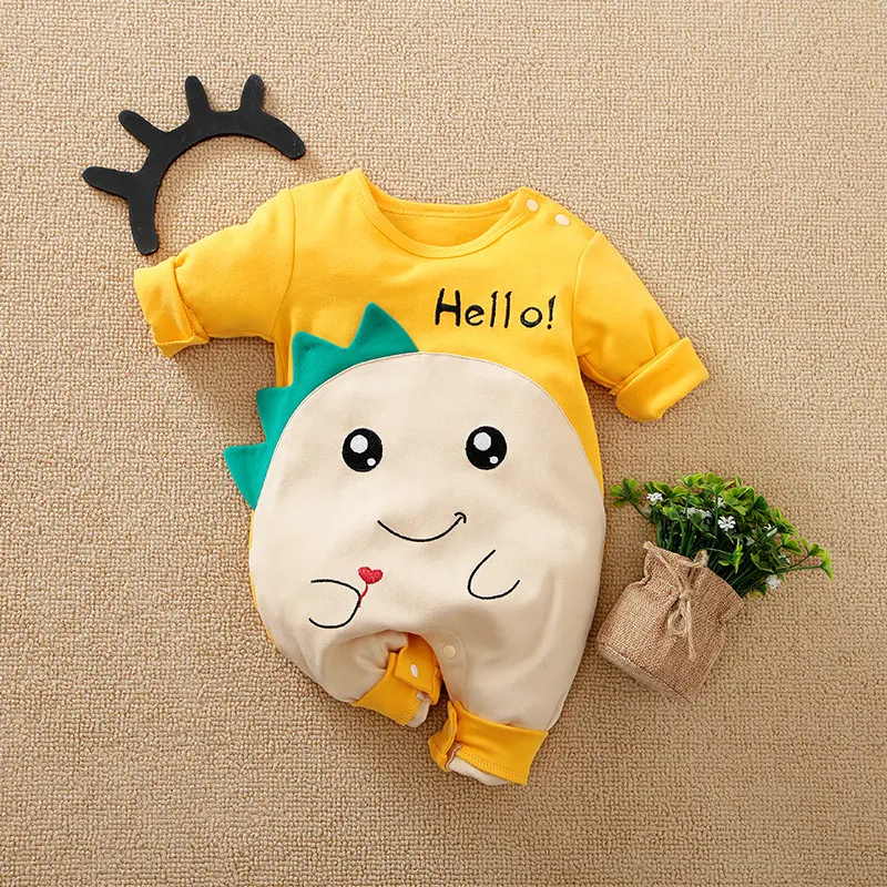 Barboteuse bébé printemps, version coréenne motif animal, combinaison une pièce en coton, doux et confortable pour bébé.