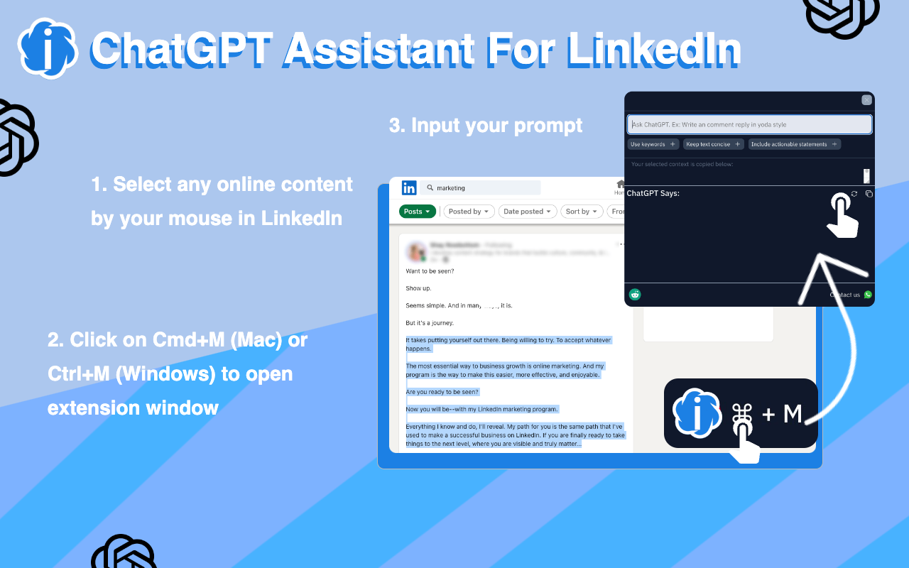 Comment Assistant In LinkedIn With ChatGPT Preview image 2