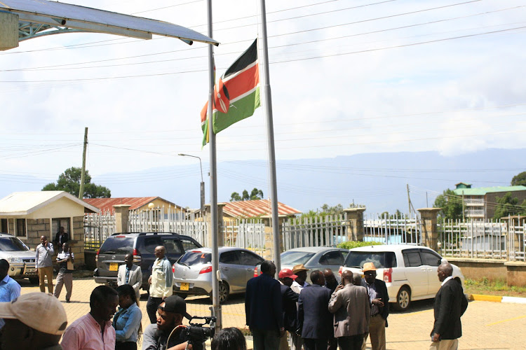 The flag raised a halfway at Baringo county offices on Tuesday in the honour of former President Daniel Moi.