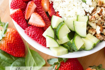Strawberry, Avocado, & Bacon Spinach Salad