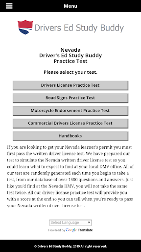 Nevada Driver License Test