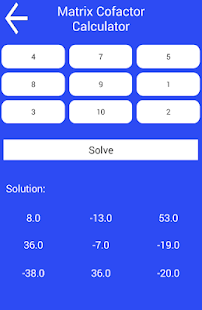 Matrix Cofactor Calculator Screenshot