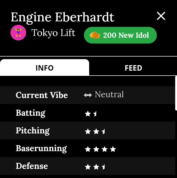 Image ID: Engine Eberhardt's season 13 player card. Relevant to this article are his 1.5 star batting and 4 star baserunning.