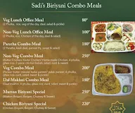 Sadi's Biriyani menu 1