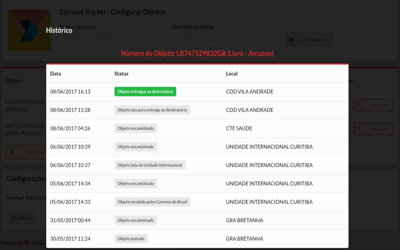 Correios Tracker Preview image 1