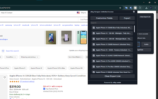 eBay Scraper: Export Listings, Feedback, Sellers & more Preview 4
