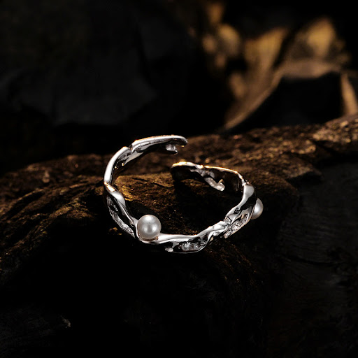 Title 5, Simple all-match sterling silver hollow ring fo...