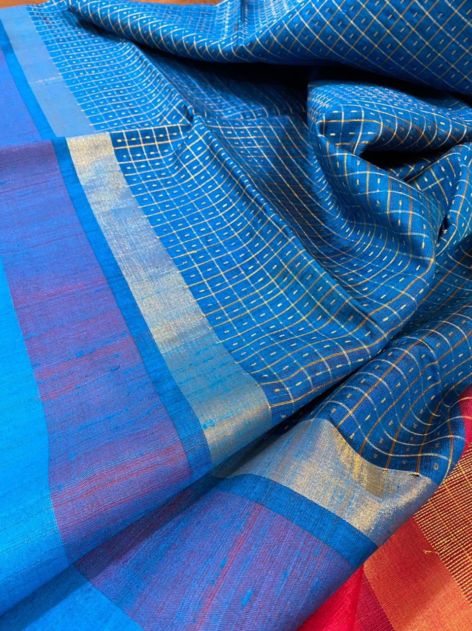 Pure Raw Dupion silk Saree