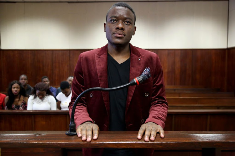 Student activist Bonginkosi Khanyile in court in Durban on Tuesday.